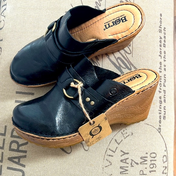 New Born, wood look clogs - Picture 1 of 7